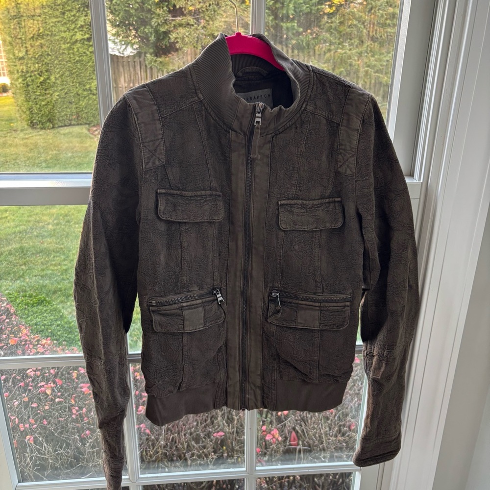 Anthropologie Marrakech Brown Bomber Jacket